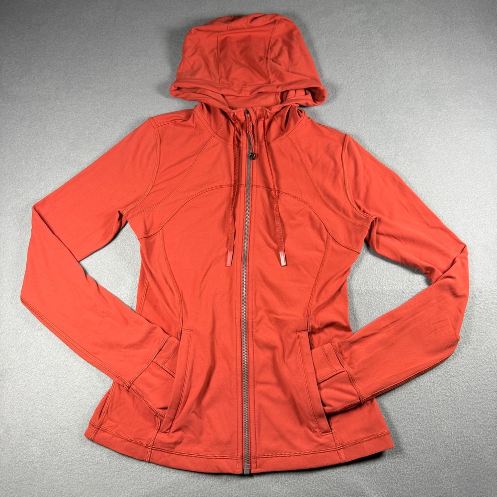 Lululemon Womens Hooded Define Jacket Size 6 Red Rock Full Zip Mesh Vent
